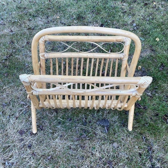 RATTAN Wicker Magazine Rack Holder Boho Style - Picture 7 of 7